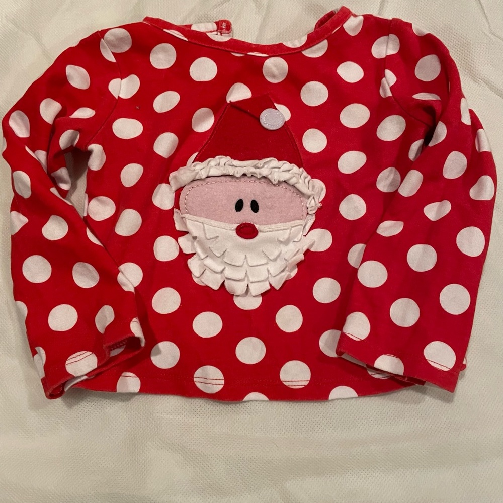 Christmas Deal Mudpie Polka Dot Santa shirt